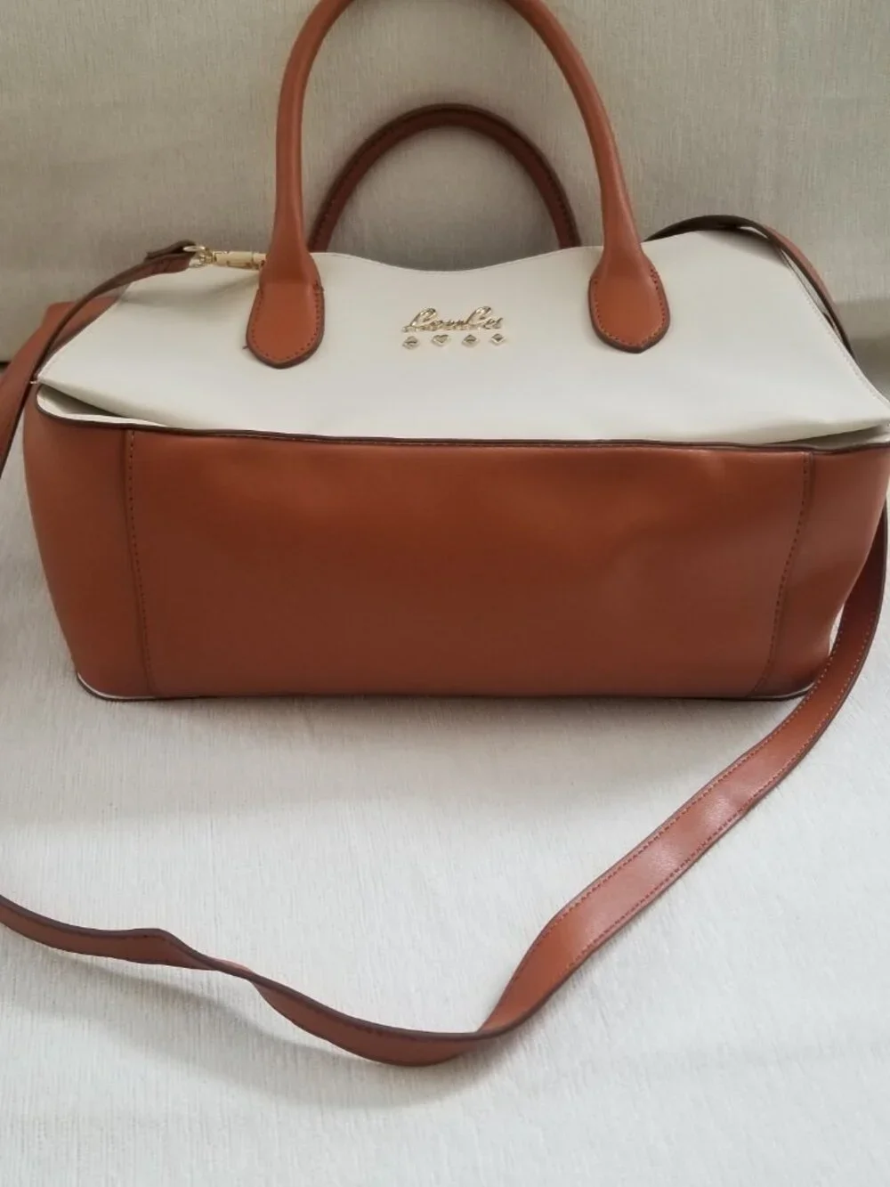 Lou Lu Beige Brown Hand bag Used in excellent condition Like New with out tags